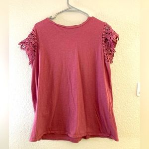 Loft Mauve Short Sleeve Top